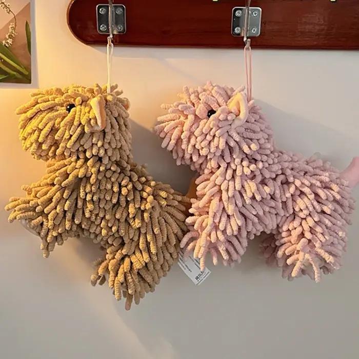 Serviette en chenille motif chiot douce et absorbante pour cuisine et salle de bain décoration mignonne pour la maison occasions spéciales à offrir