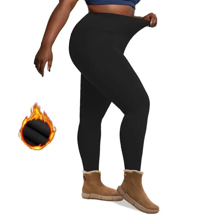 VITALINOVO Leggings doublés polaire grande taille avec poches pour femmes