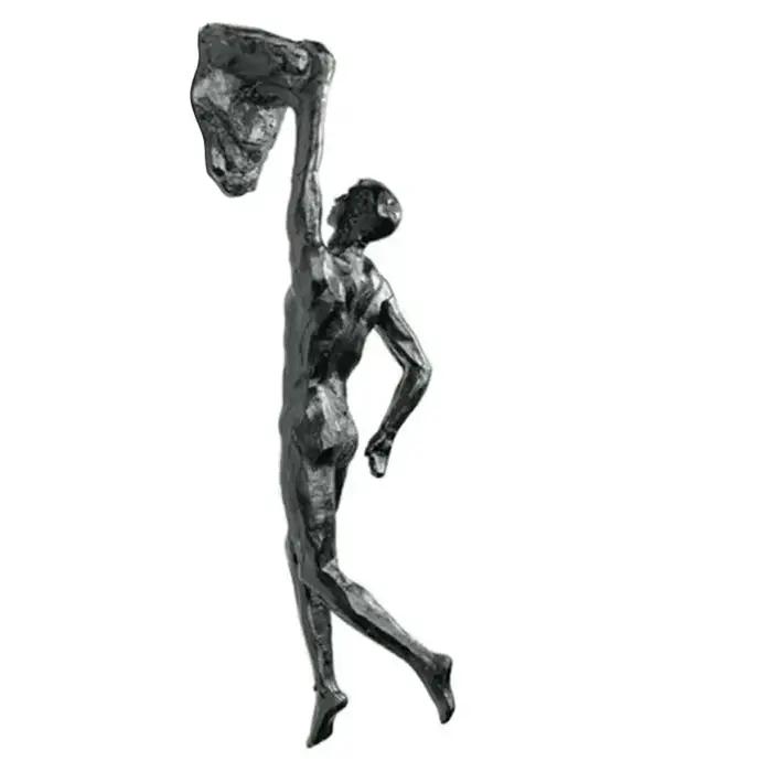 Athlète escalade homme résine fond tenture murale décoration Sculpture Statue chiffres créatif grimp