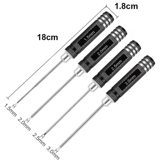 4 pièces 1.5/2/2.5/3.0mm pilotes hexagonaux noirs clé Allen ensemble d'outils de réparation pour voi