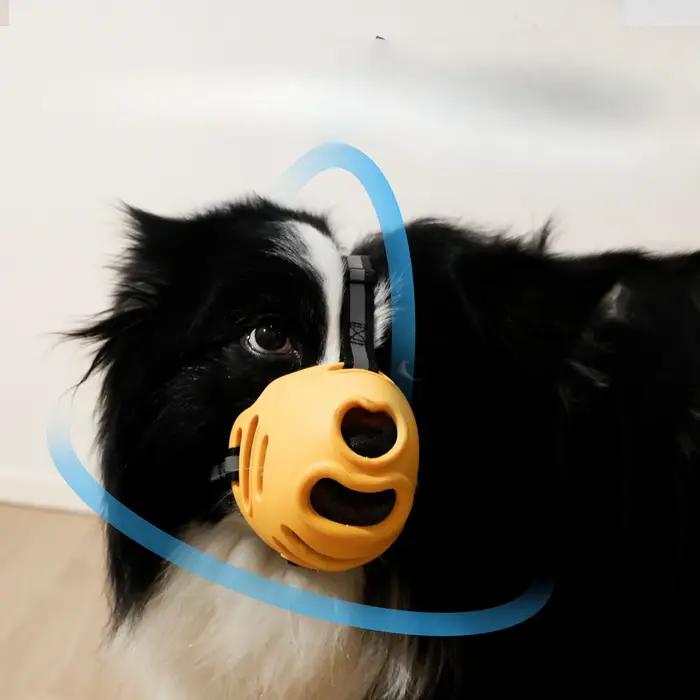 Muselière respirante et confortable pour chien anti-morsure et anti-aboiement en plastique pour promenades en ville et rassemblements de chiens