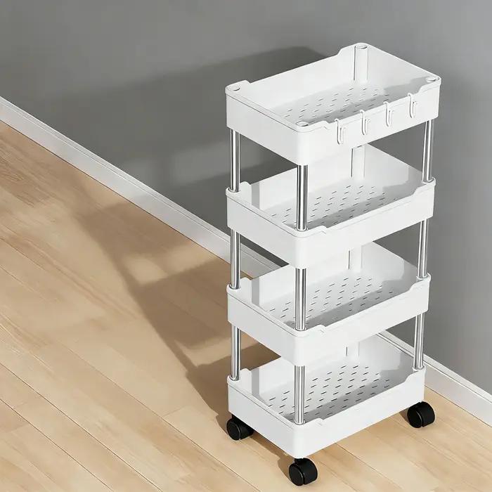 Étagère de rangement amovible à 3/4 niveaux pour espaces étroits chariot à roulettes étagère de salle de bain étagères de cuisine pour espaces étroits étagère de finition latérale