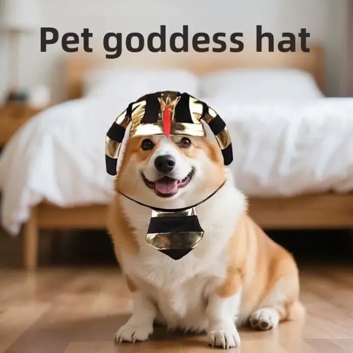Chapeau de pharaon égyptien pour animaux de compagnie