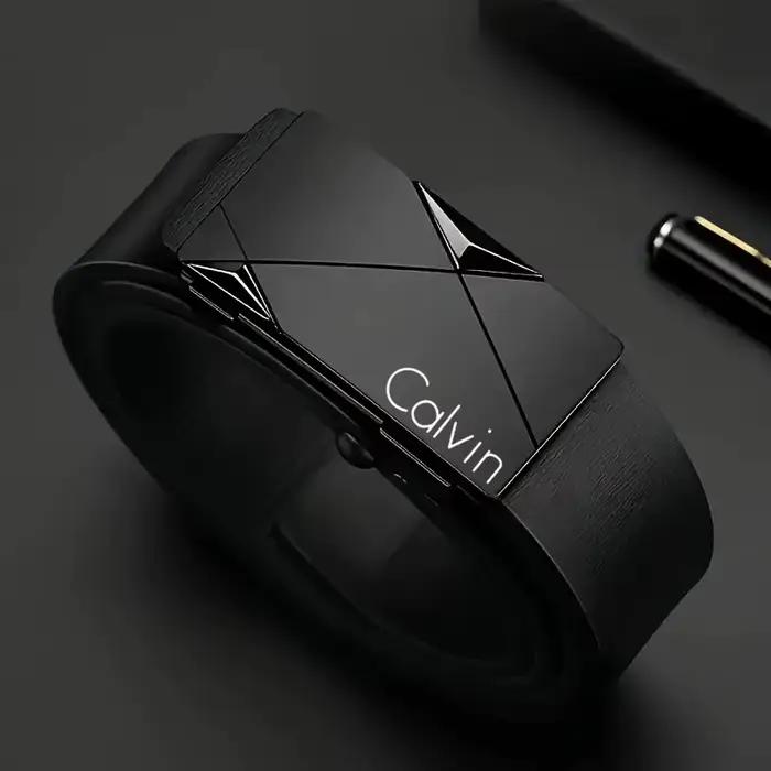 Ceinture élégante en cuir PU pour hommes – Ceintures à la mode pour la vie quotidienne, les loisirs,