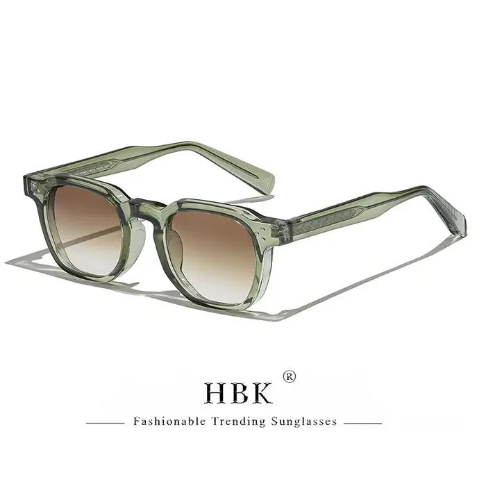 HBK-Lunettes de soleil carrées rétro pour hommes et femmes, lunettes de soleil punk, lunettes de pla