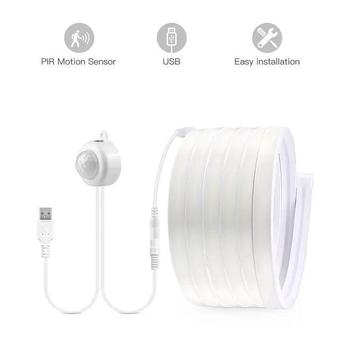 Capteur de mouvement PIR intelligent, bande LED COB Super brillante, néon, marche/arrêt automatique,