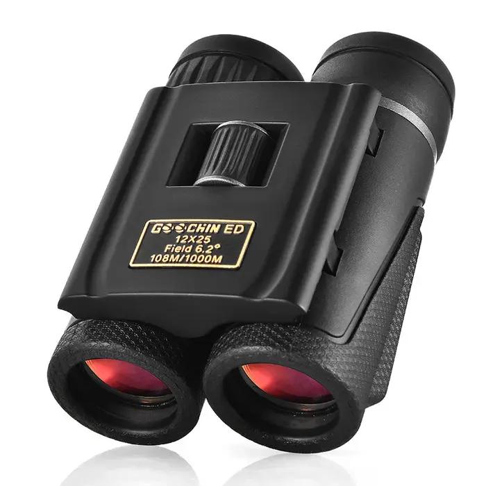 Jumelles compactes 12x25 ED haute puissance pour adultes enfants - Grand oculaire focus facile observation ornithologique voyage