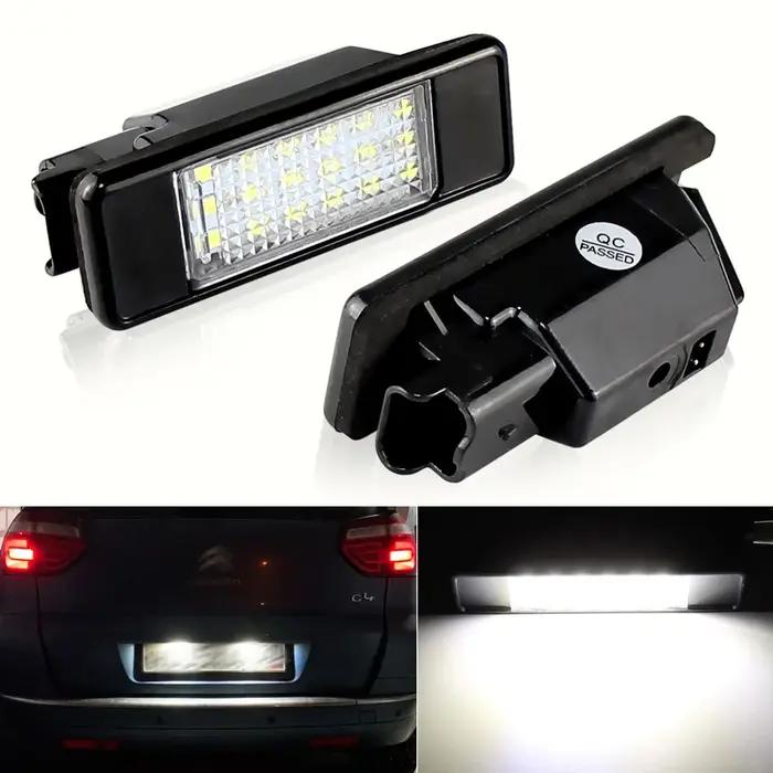 Éclairage de plaque d'immatriculation LED, 2 pièces, pour Peugeot 106 1007 207 307 3008 406 407 607