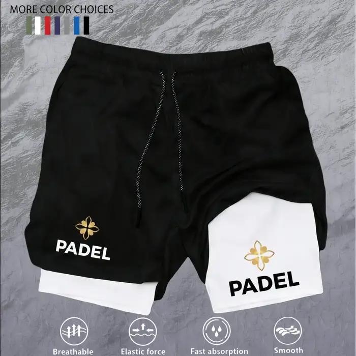 Shorts de sport 2-en-1 pour homme, séchage rapide, double couche, tissu respirant et doux pour la pe