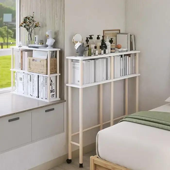 Support de rangement à coutures multifonctionnel, Table de chevet à espace étroit, petite chambre fa