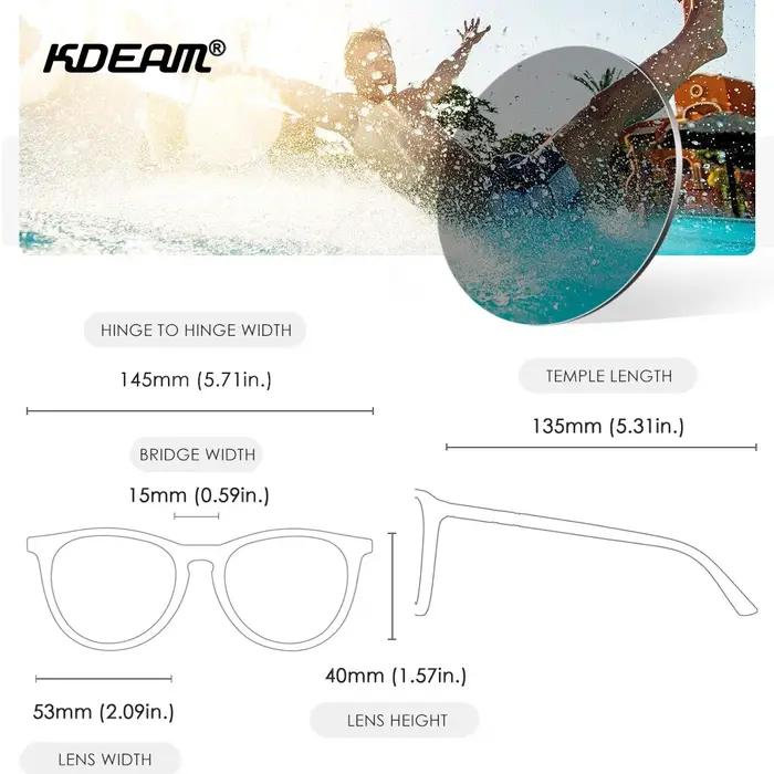 KDEAM nouvelles lunettes de soleil polarisées rondes Sports de plein air hommes lunettes de pêche fe