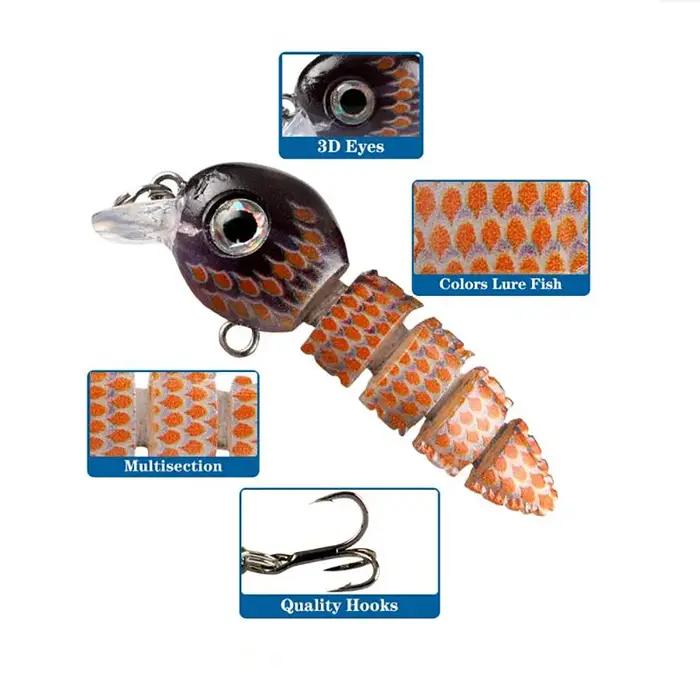 1 pièces coulant Wobblers multi-sections leurre de pêche vairon 5.5 cm 4.3g appât dur artificiel man