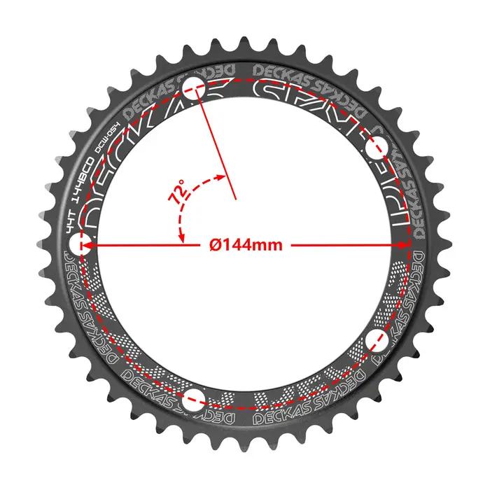 Deckas 144BCD plateau 44T 46T 48T 50T 52T 54T 56T plateau simple grandes dents pour vélo TMB