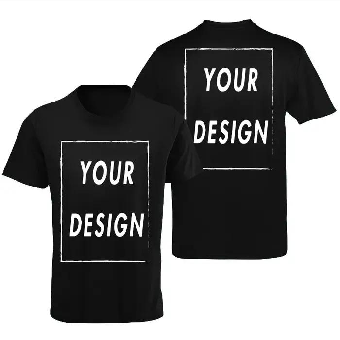 Taille européenne 100% pur coton T-shirt personnalisé avant et arrière équipe école uniforme magasin