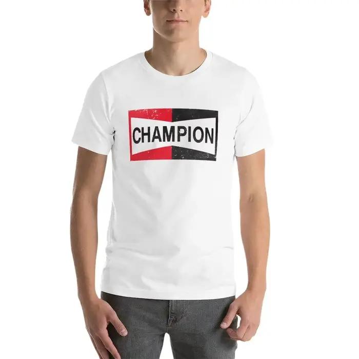 T-shirt homme Champion rétro design décontracté en coton pour été occassions spéciales et sorties amicales
