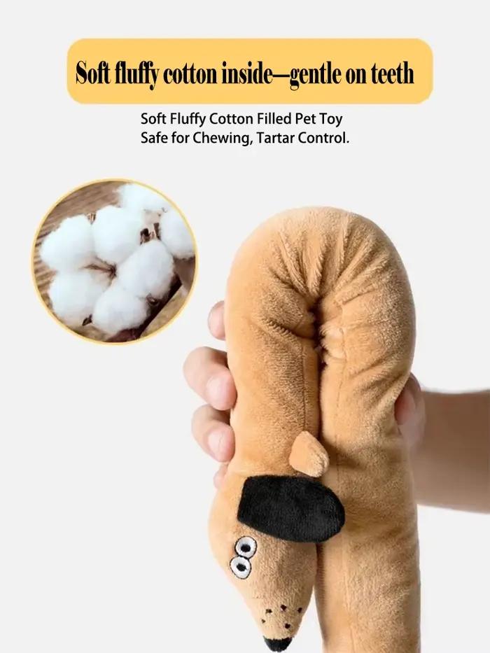Peluche Teckel Longue et Moelleuse Jouet Sonore pour Enfants Décoration Chambre Canapé Cadeau Occasions Spéciales