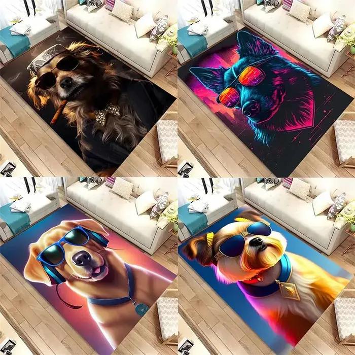 Polymères de sol à motif de chien qui fume, décoration de porte, maison, salon