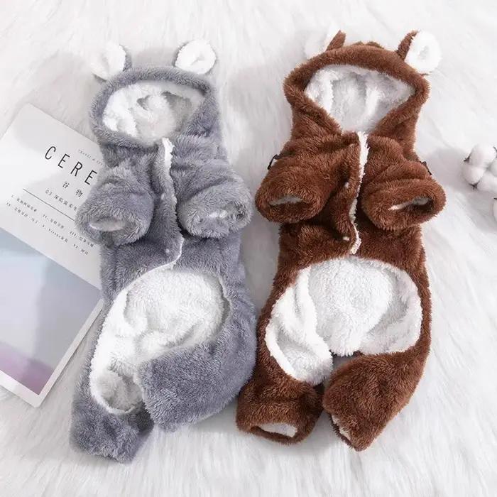 Vêtements pour chiens hiver automne chaud quatre pattes doublé polaire épaissi tenues pour chats doré dégradé Ragdoll