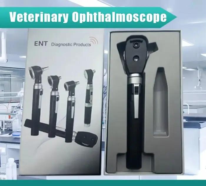 Ophtalmoscope direct vétérinaire, ensemble d'otoscope, specule d'oreille animale, Kit d'examen ophtalmique et orl