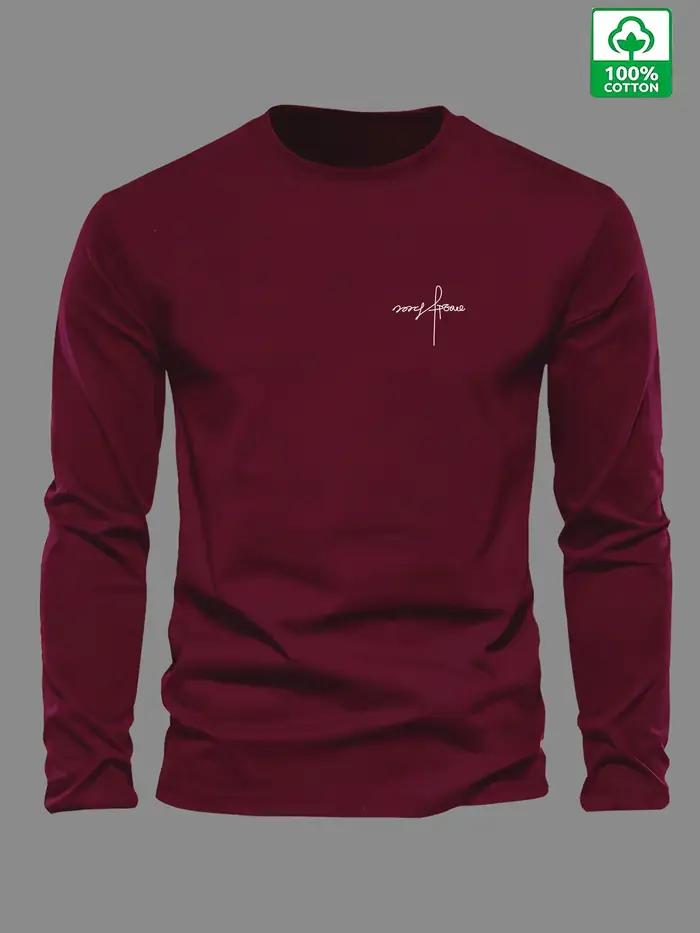 T-shirt à manches longues et col rond pour hommes