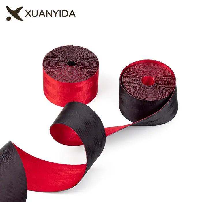 Ruban de ceinture de sécurité de voiture rouge et noir