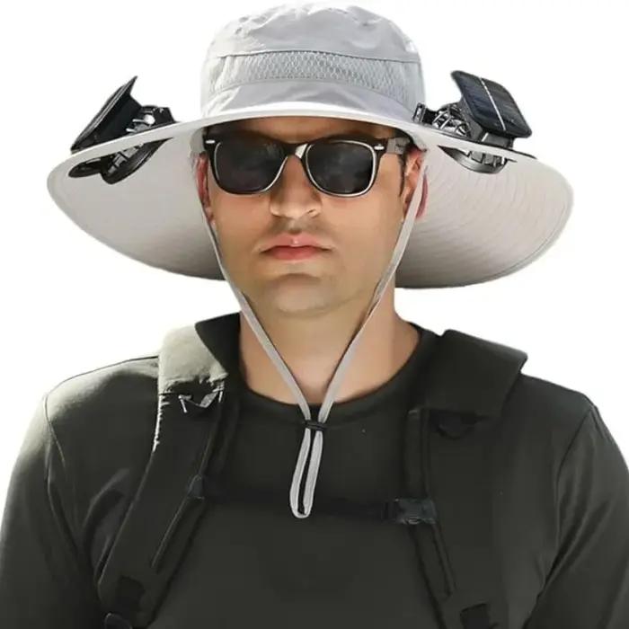 Chapeau de ventilateur solaire à large bord