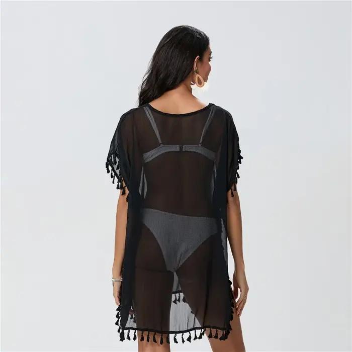 Robe de plage dentelle crochetée 2025 - Couverture maillot de bain élégante pour femme été