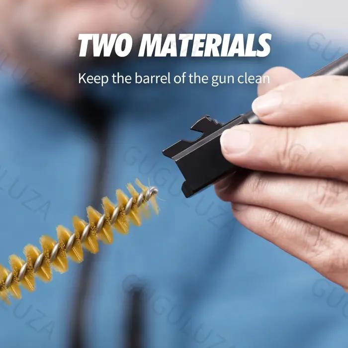 GUGULUZA 3/6 pièces ensemble 9MM Kit de nettoyage de pistolet en laiton brosse d'alésage tige en Nyl