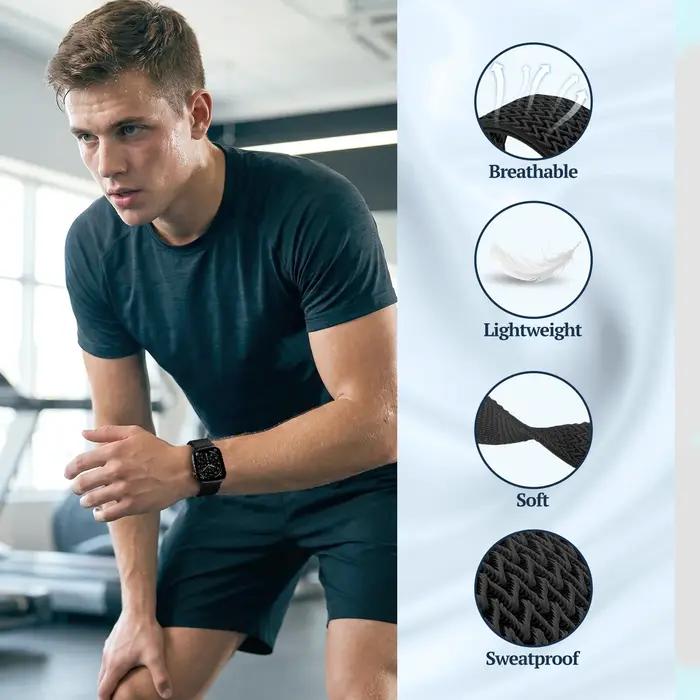 Bracelet nylon scrunchie sport pour Apple Watch 49mm 46mm 45mm 44mm 42mm 41mm 40mm