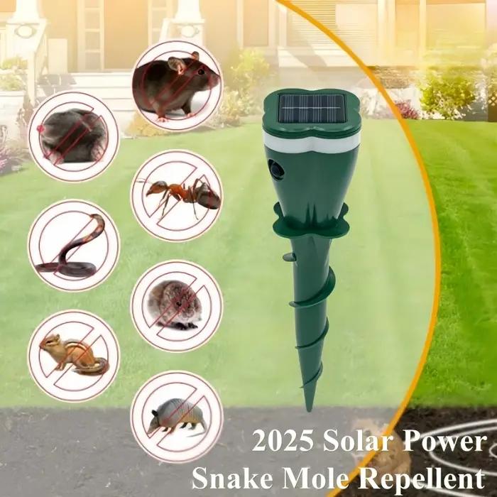 Répulsif serpent taupe à énergie solaire pour déranger les parasites ultrasoniques en plein air jardin piscine庭院驱蛇鼠太阳能超声波防虫器