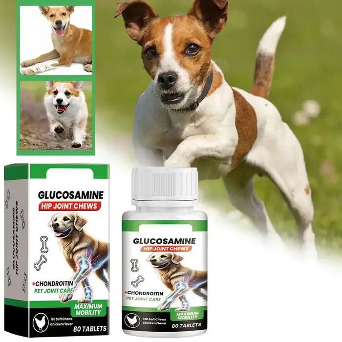 Comprimés pour articulations canines à base de glucosamine et chondroïtine pour la santé des articulations et la mobilité des chiens occassions spéciales promenades quotidiennes