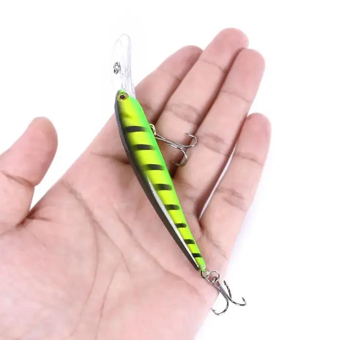 Leurre méné rigide avec bandes, appât artificiel Wobbler idéal pour la pêche à la traîne, 12cm, 10g,