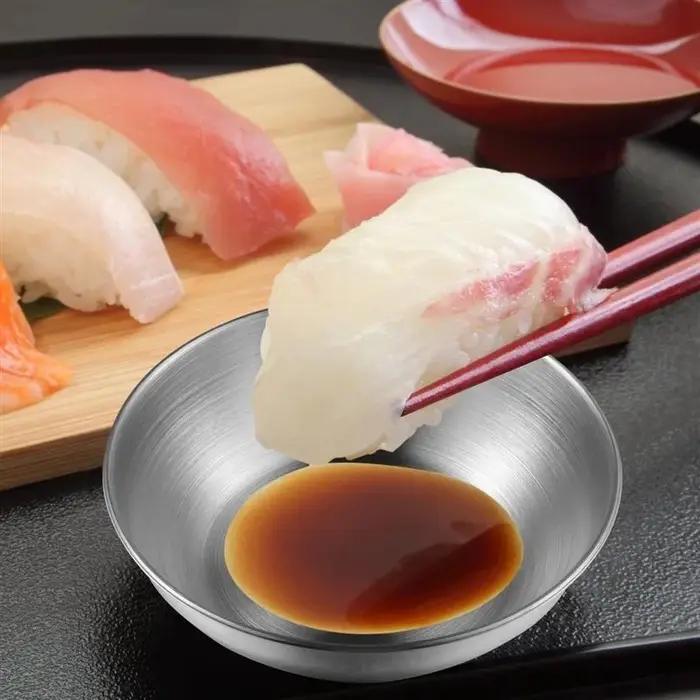 Plat à Sauce d'assaisonnement en acier inoxydable