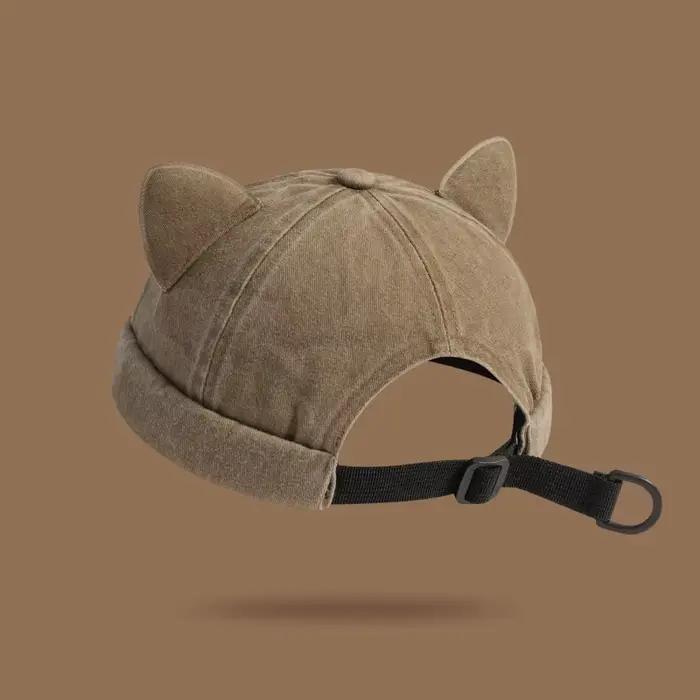 Nouveau Style coréen oreilles de chat femme chapeau rétro hommes femmes réglable Docker casquette à