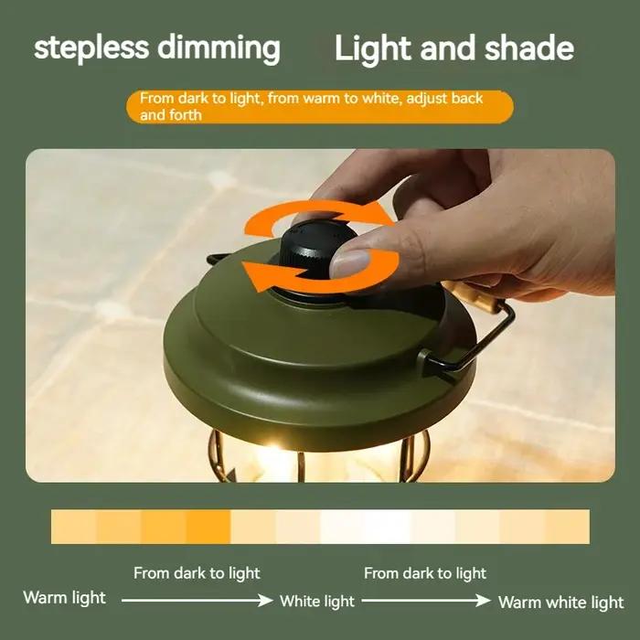 Lampe rétro Portable lanterne de Camping USB Recharge Camping tente voyage lumière Vintage éclairage