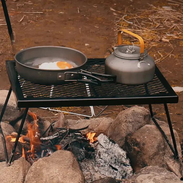 Grille de cuisson pliable pour feu de camp