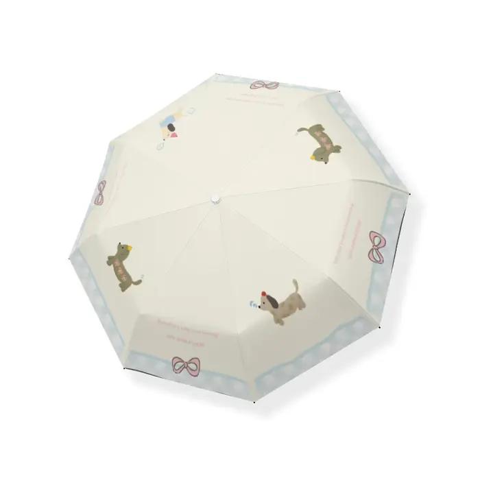 Parapluie pour amoureux des chiens : impression numérique Apple & Dachshund, ouverture automatique e