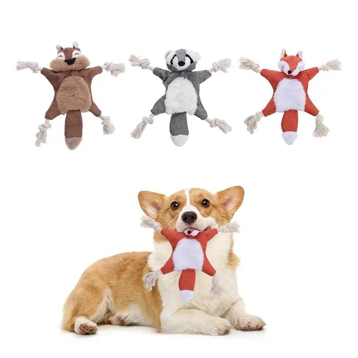 Chien en peluche écureuil renard coquille forme contenant du papier sonore BB appelé jouet molaire résistant aux morsures pour animaux de compagnie