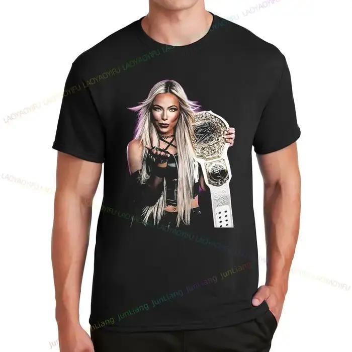 T-Shirt Imprimé Lutte Liv Morgan pour Homme et Femme Unisexe Occasions Spéciales Harajuku