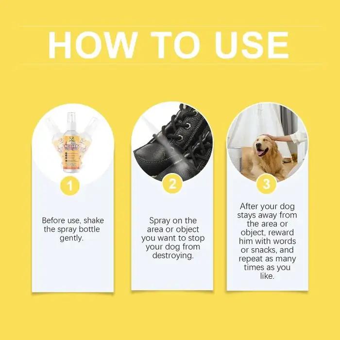 Spray anti-mastication pour chiens et chats, formule amère longue durée, empêche la mastication et l