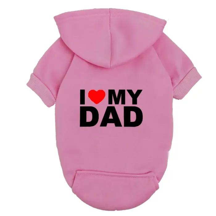Sweat-shirt pour chien « J'aime mon papa » - Petit et moyen - Cadeau mignon pour la fête des pères