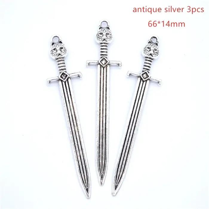 YuenZ 3 couleurs mélangées alliage Antique chevalier épée breloques pour la fabrication de bijoux br