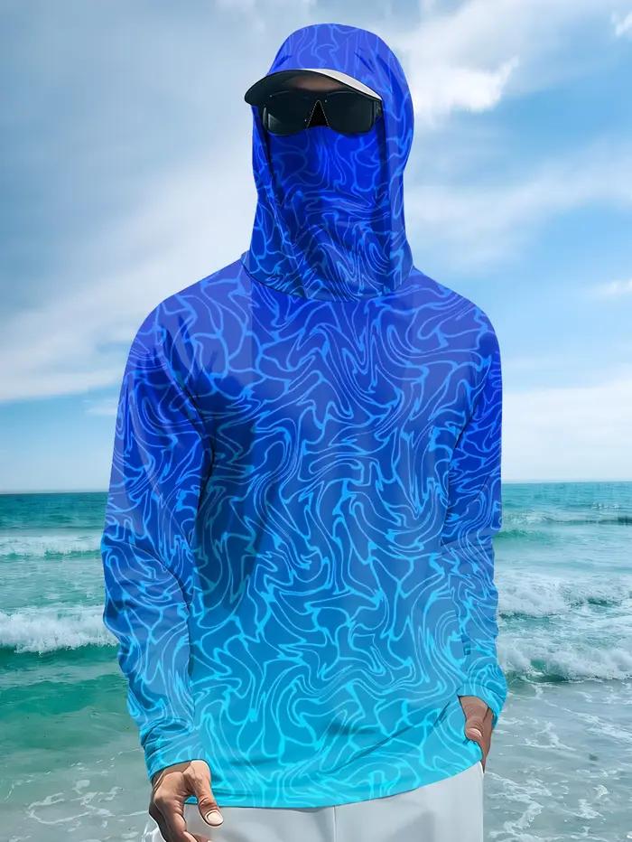 Veste de pêche pour homme avec capuche polyester protection uv pour hommes randonnée plage activités estivales
