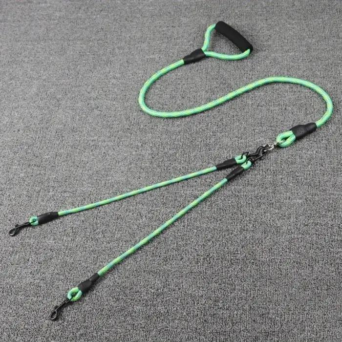 Corde de marche pour chien à double tête pour animal de compagnie avec motif ondulé, corde de tracti