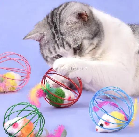 Jouet pour chat Chase Cat : Souris colorée populaire dans une cage