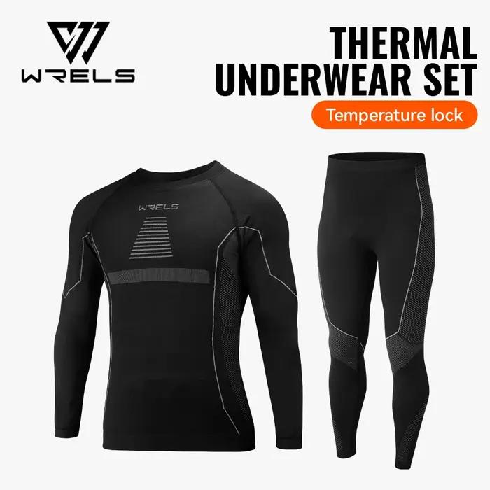 Ensemble de sous-vêtements thermiques de ski WRELS pour hommes et femmes