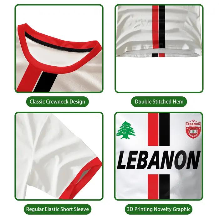 Maillot de Football du Liban, t-shirts pour adultes et enfants, uniformes de Football de sport légers de luxe imprimés numériques, vêtements drapeau libanais pour hommes