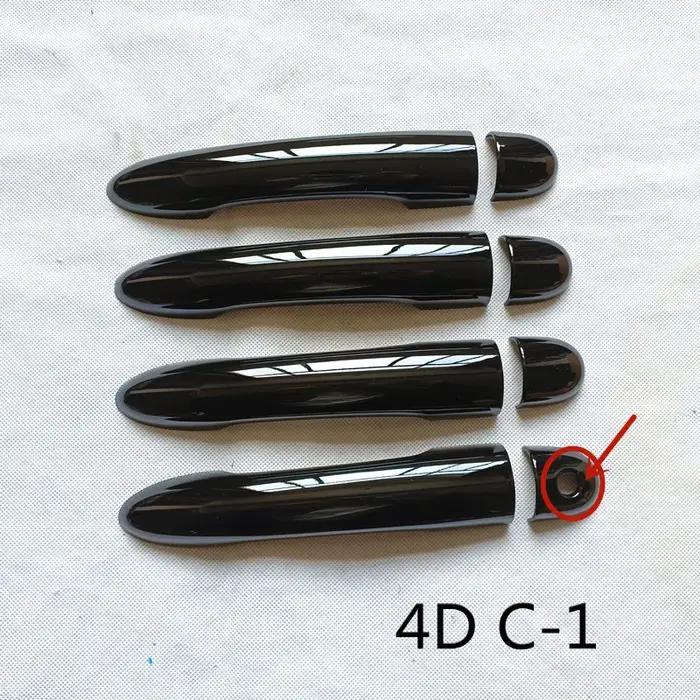 Couvercle de poignée de porte en plastique noir brillant