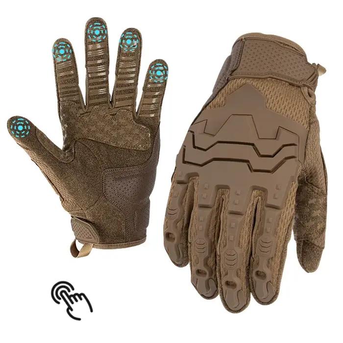 Gants tactiques cinq doigts fonction tactile - Protection extérieure anti-dérapage cyclisme résistance aux chocs