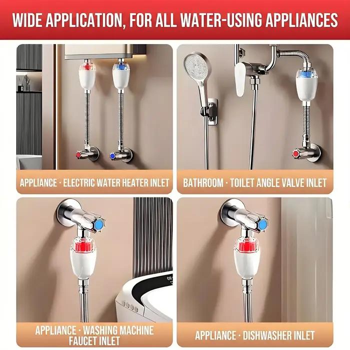 Chauffe-eau universel anti-électrocution mural, protection sûre contre les fuites domestiques, pré-filtre pour la purification de l'eau et l'élimination du chlore